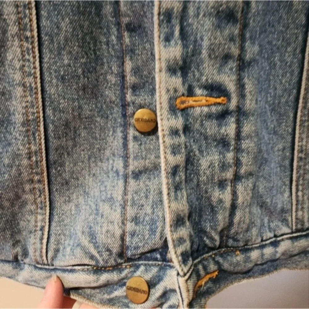 Vintage Giordano Blues Jean Sherpa Mens Xs, Womens Medium EUC‎ Cotton